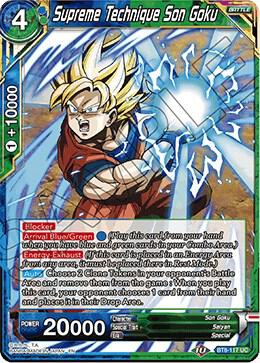 Supreme Technique Son Goku BT8-117 Malicious Machinations Dragonball Super card