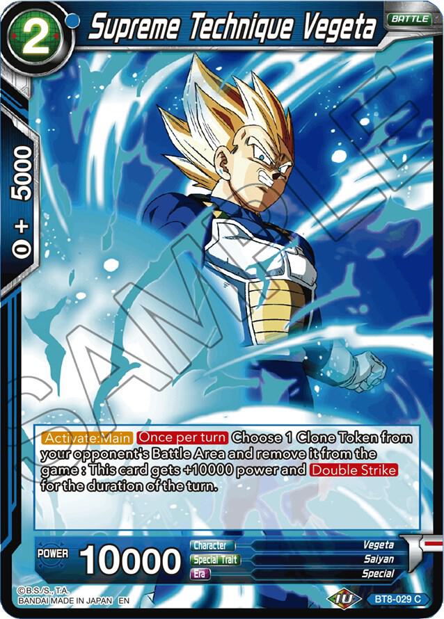 Supreme Technique Vegeta Foil BT8-029 Malicious Machinations Dragonball Super card