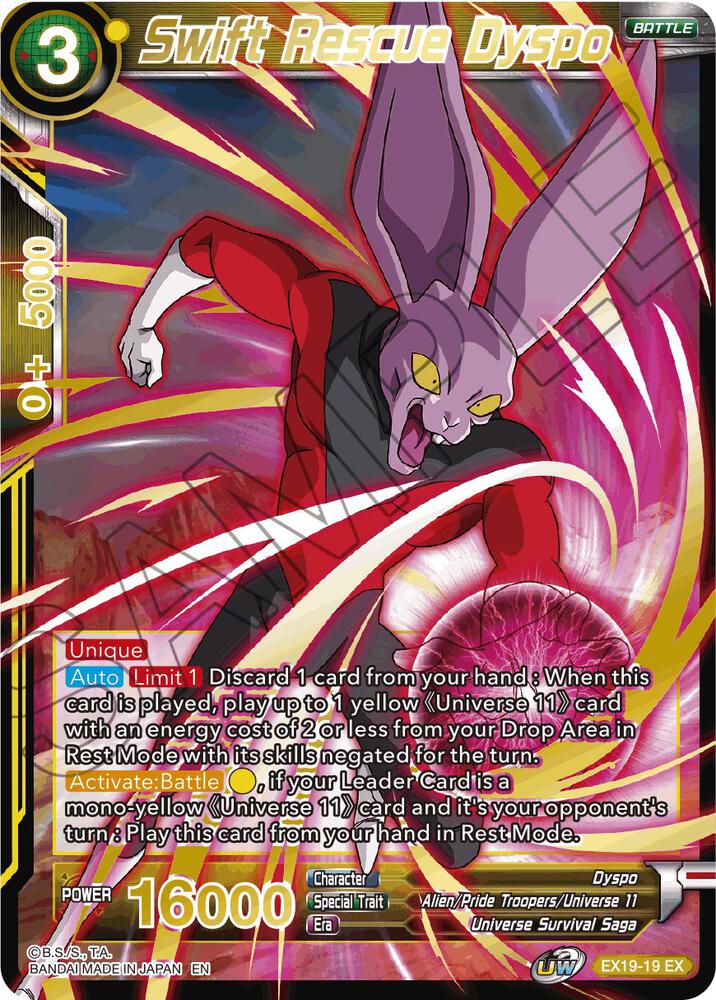 Swift Rescue Dyspo EX19-19 Special Anniversary Set 2021 Dragonball Super card