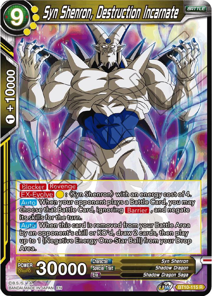 Syn Shenron Destruction Incarnate BT10-115 Rise of the Unison Warrior Dragonball Super card