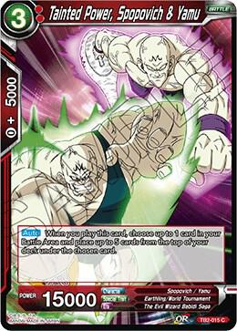 Tainted Power Spopovich and Yamu Foil TB2-015 World Martial Arts Tournament Dragonball Super card