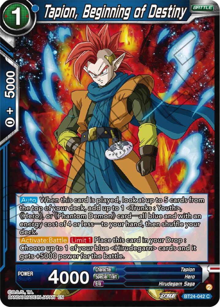 Tapion Beginning of Destiny BT24-042 Beyond Generations Dragonball Super card