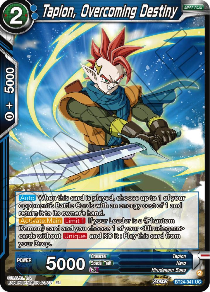 Tapion Overcoming Destiny Foil BT24-041 Beyond Generations Dragonball Super card