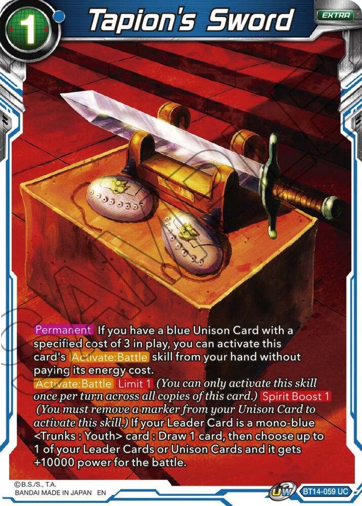 Tapions Sword Foil BT14-059 Cross Spirits Dragonball Super card