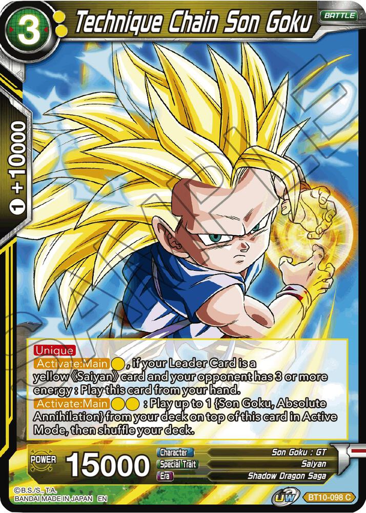 Technique Chain Son Goku BT10-098 Rise of the Unison Warrior Dragonball Super card