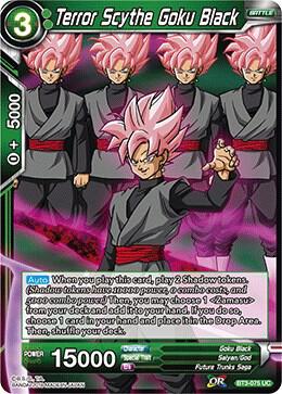 Terror Scythe Goku Black Foil BT3-075 Cross Worlds Dragonball Super card