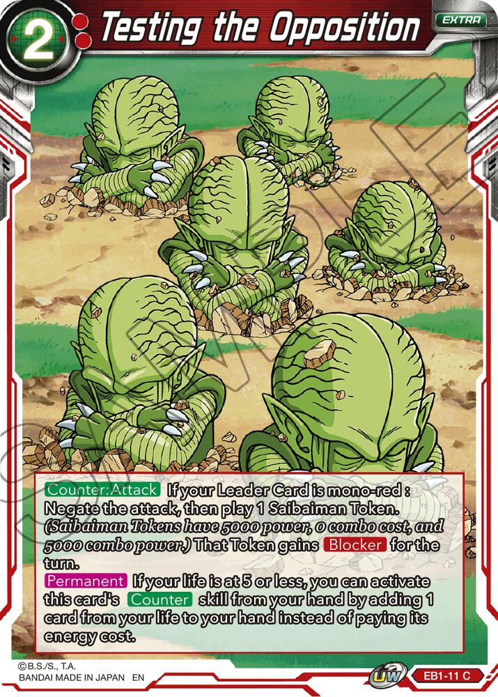Testing the Opposition EB1-11 Battle Evolution Booster Dragonball Super card