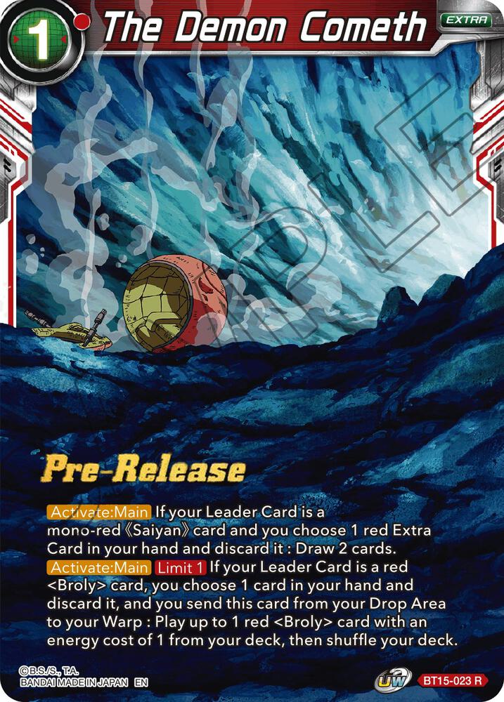 The Demon Cometh BT15-023 Saiyan Showdown Pre-Release Cards Dragonball Super card