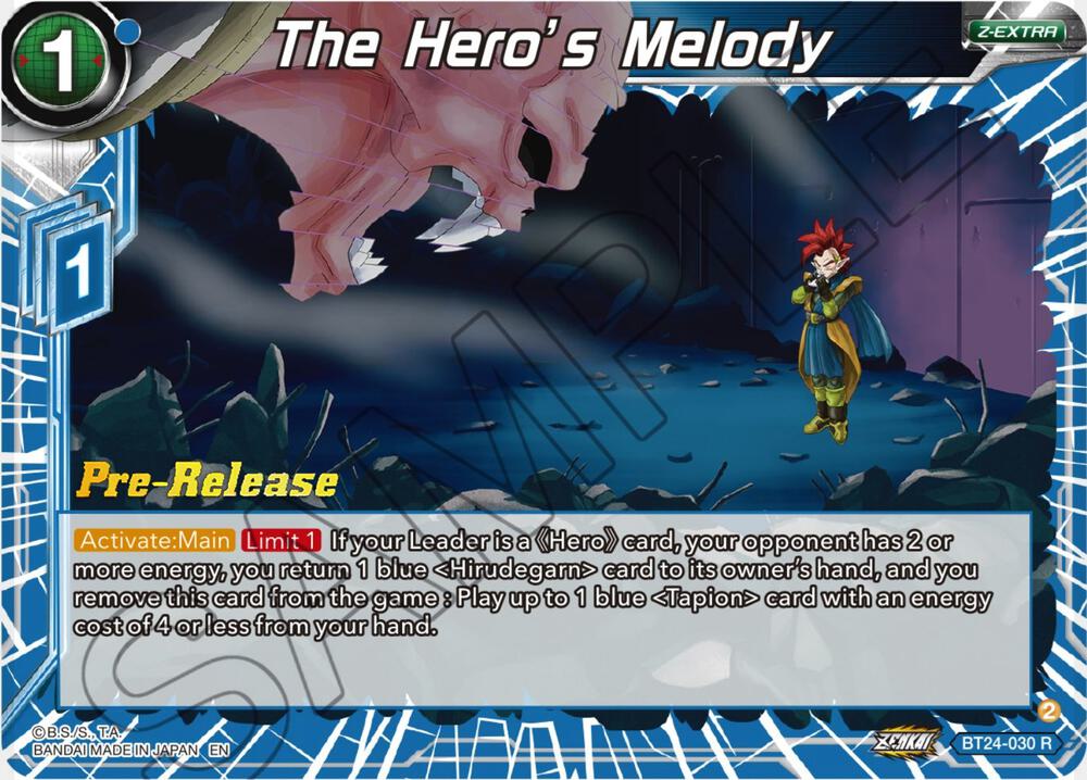 The Heros Melody BT24-030 Beyond Generations Pre-Release Cards Dragonball Super card