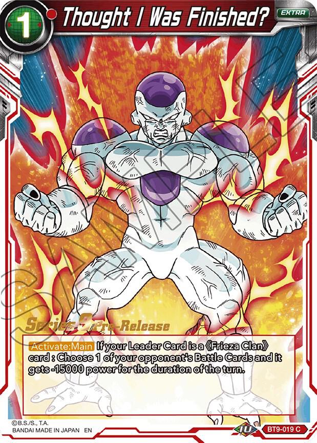 Thought I Was Finished BT9-019 Universal Onslaught Pre-Release Cards Dragonball Super card