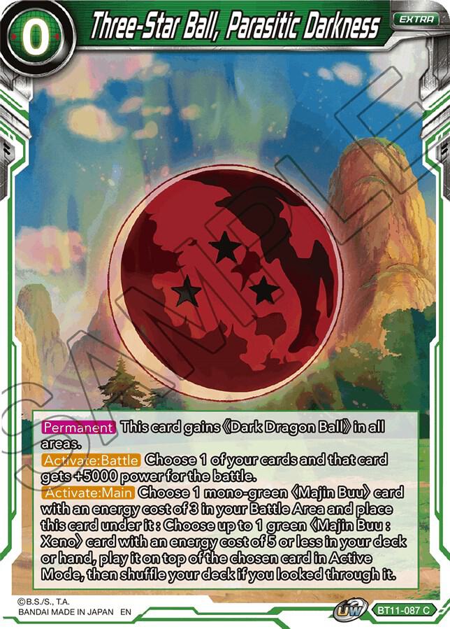 Three Star Ball Parasitic Darkness BT11-087 Vermilion Bloodline Dragonball Super card