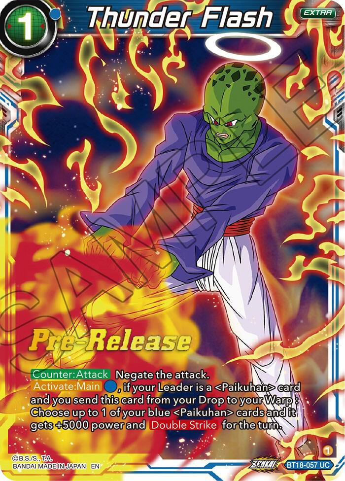 Thunder Flash BT18-057 Dawn of the Z-Legends Pre-Release Cards Dragonball Super card