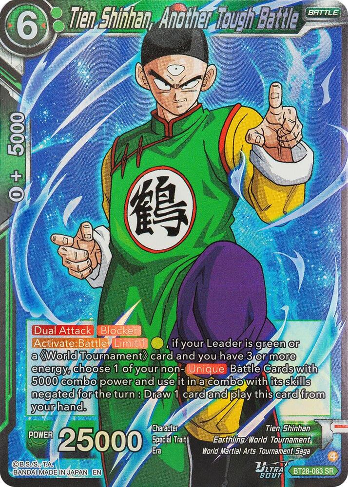 Tien Shinhan Another Tough Battle BT28-063 Prismatic Clash Dragonball Super card