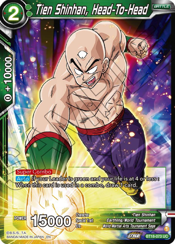 Tien Shinhan Head To Head BT18-073 Dawn of the Z-Legends Dragonball Super card