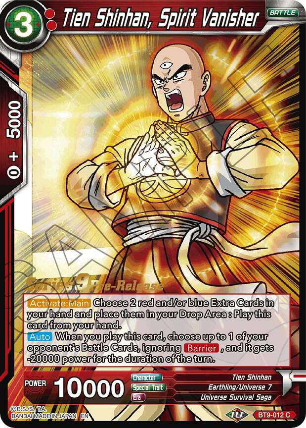 Tien Shinhan Spirit Vanisher BT9-012 Universal Onslaught Pre-Release Cards Dragonball Super card