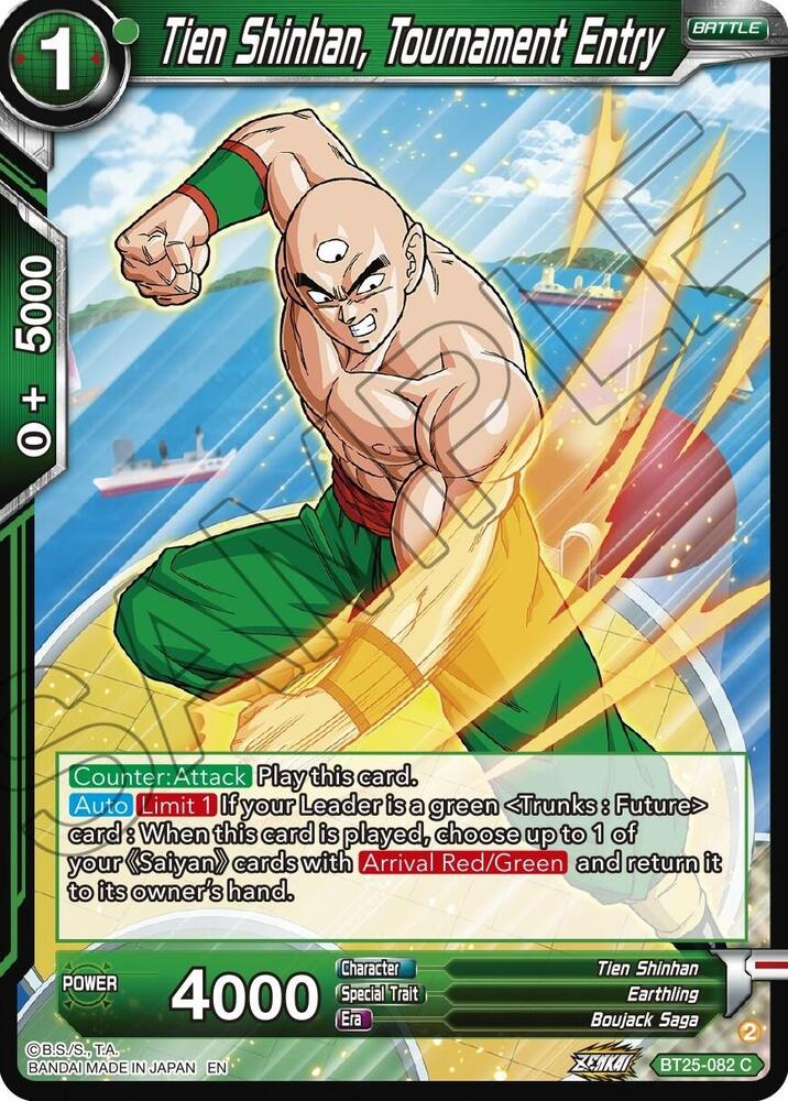 Tien Shinhan Tournament Entry BT25-082 Legend of the Dragon Balls Dragonball Super card