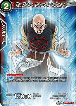 Tien Shinhan Universe 7 Challenger Foil BT14-010 Cross Spirits Dragonball Super card