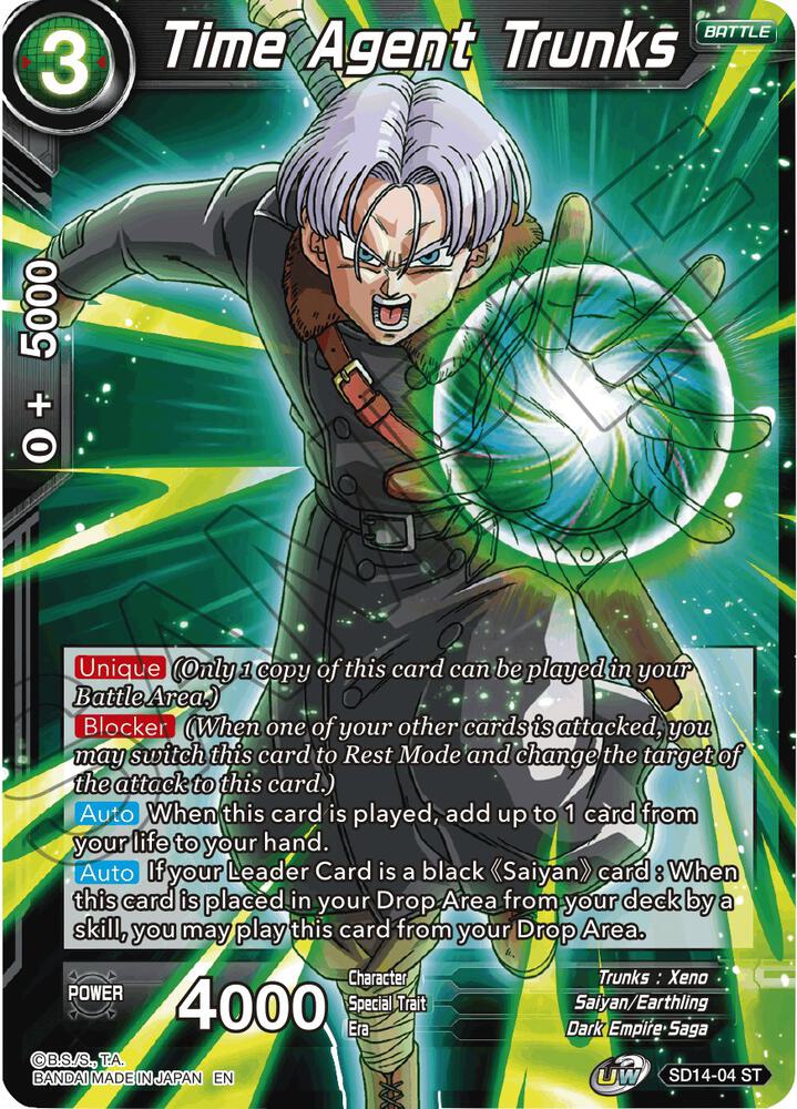 Time Agent Trunks Foil SD14-04 Rise of the Unison Warrior Dragonball Super card