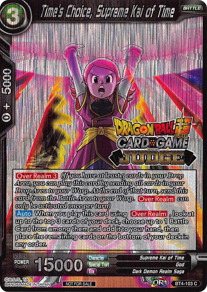 Times Choice Supreme Kai of Time BT4-103 Judge Promotion Cards Dragonball Super card