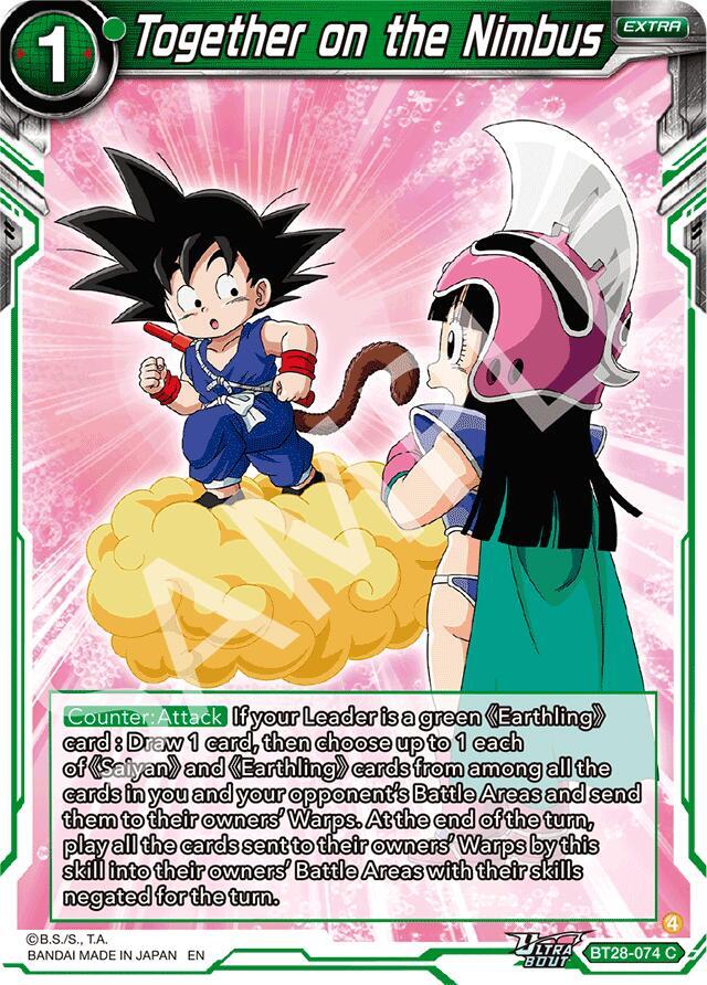Together on the Nimbus BT28-074 Prismatic Clash Dragonball Super card