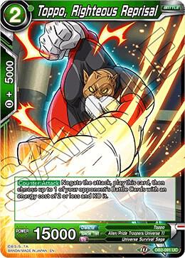 Toppo Righteous Reprisal Foil DB2-091 Draft Box 05 - Divine Multiverse Dragonball Super card