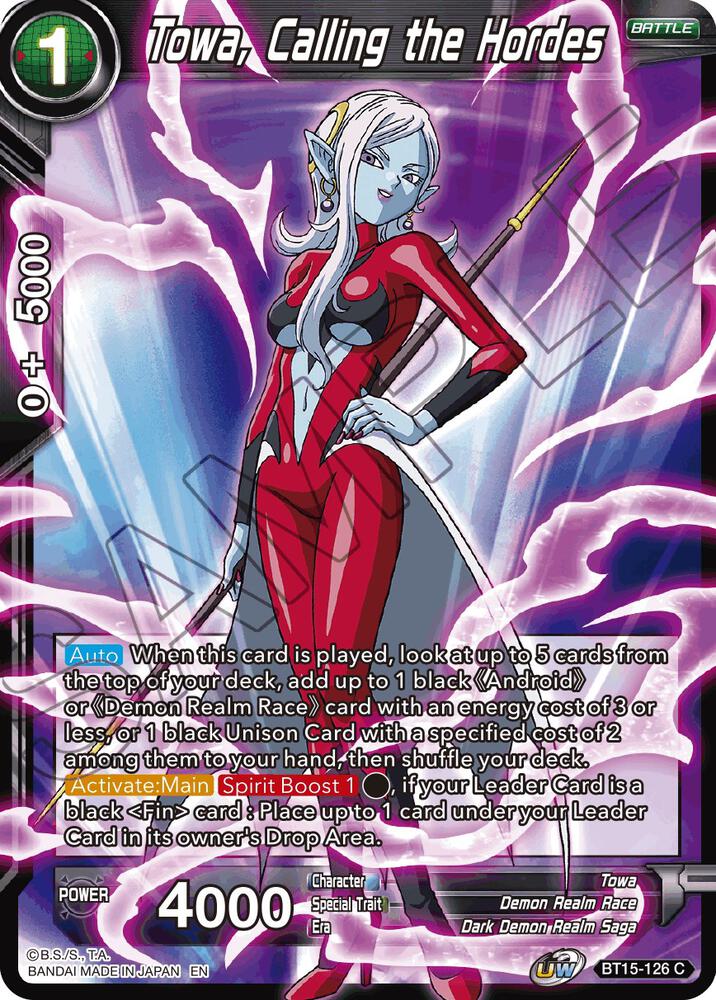 Towa Calling the Hordes Foil BT15-126 Saiyan Showdown Dragonball Super card
