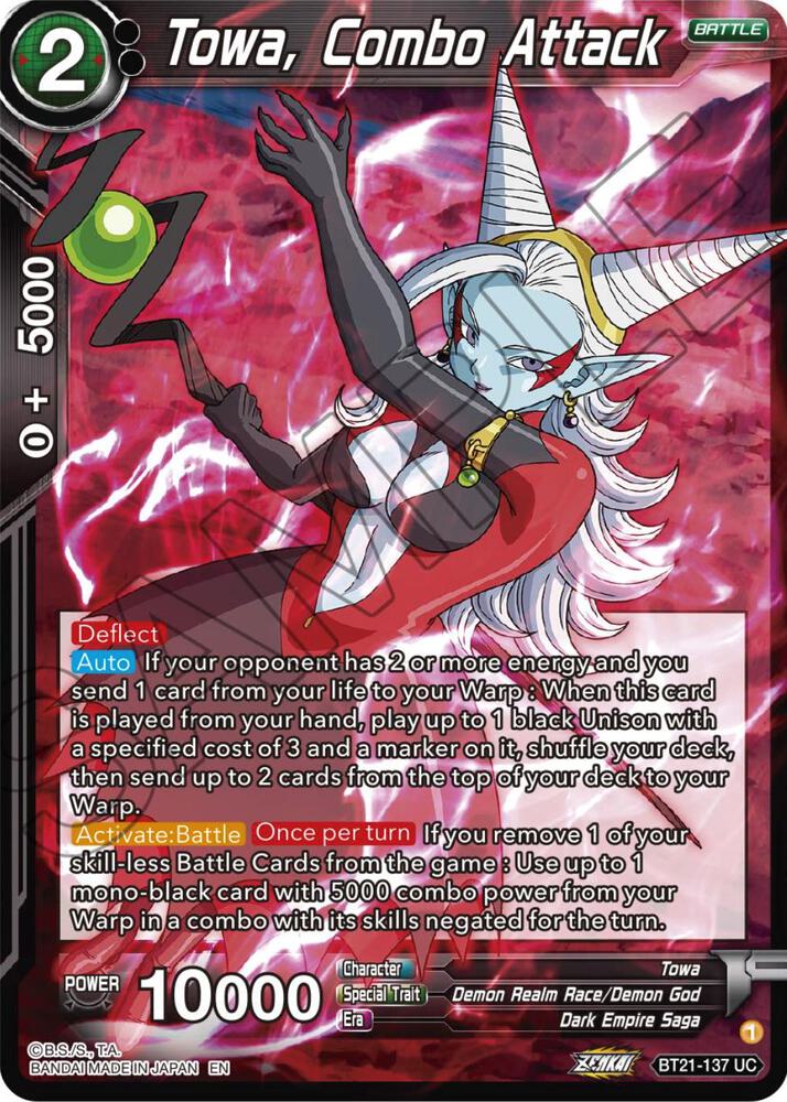 Towa Combo Attack BT21-137 Wild Resurgence Dragonball Super card