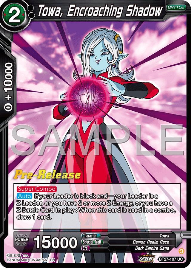 Towa Encroaching Shadow BT27-107 History of Z Pre-Release Cards Dragonball Super card
