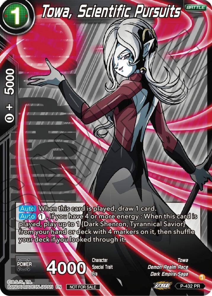 Towa Scientific Pursuits P-432 Promotion Cards Dragonball Super card