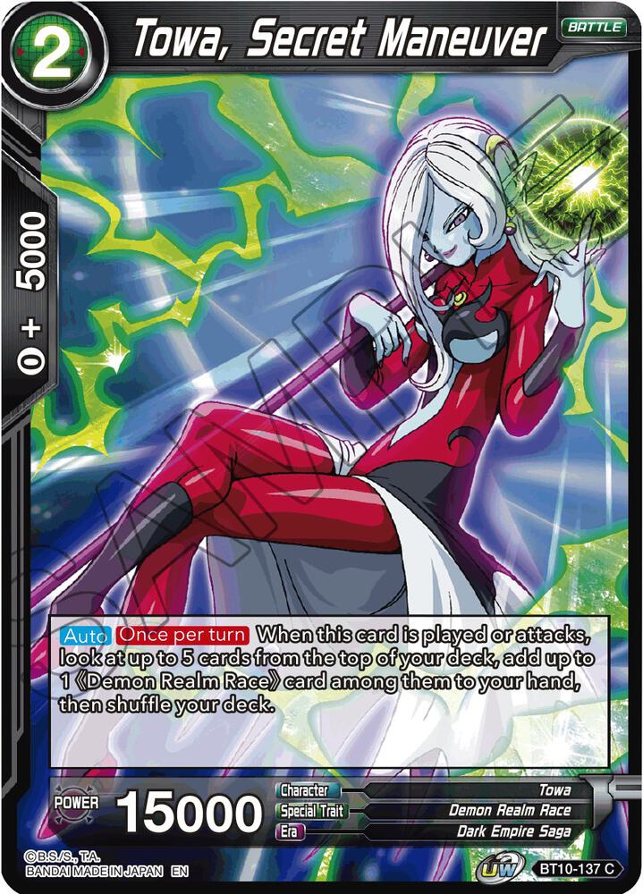 Towa Secret Maneuver BT10-137 Rise of the Unison Warrior Dragonball Super card