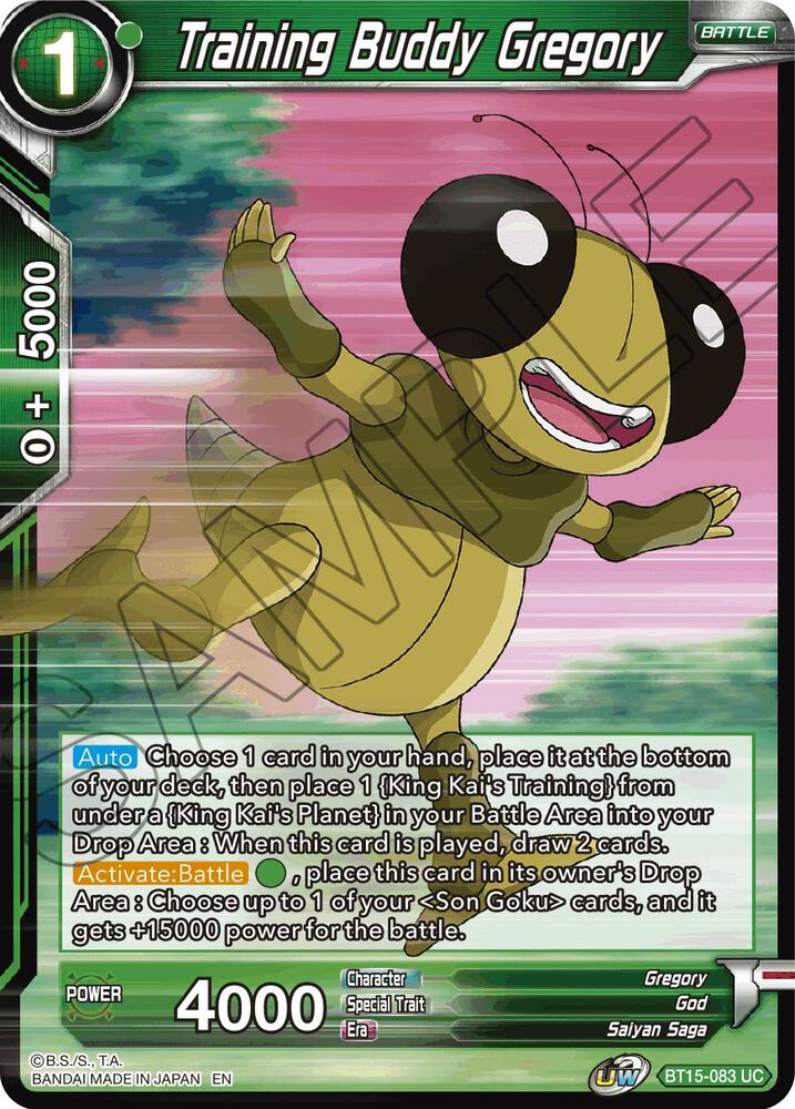Training Buddy Gregory Foil BT15-083 Saiyan Showdown Dragonball Super card