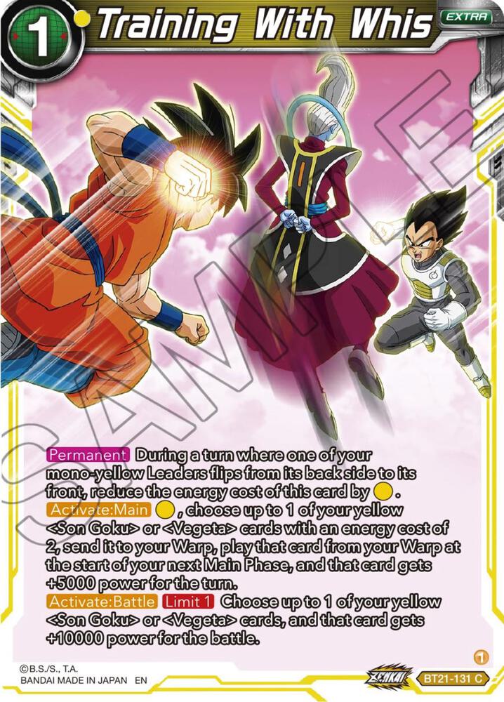 Training With Whis BT21-131 Wild Resurgence Dragonball Super card