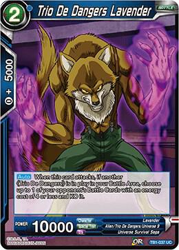 Trio De Dangers Lavender Foil TB1-037 Tournament of Power Dragonball Super card
