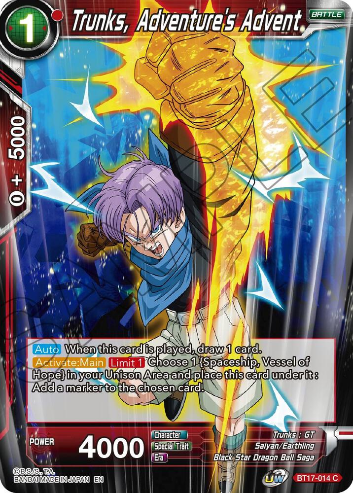 Trunks Adventures Advent Foil BT17-014 Ultimate Squad Dragonball Super card