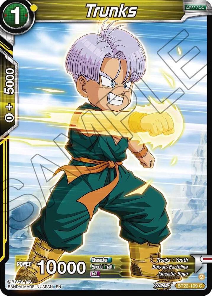 Trunks BT22-109 Critical Blow Dragonball Super card