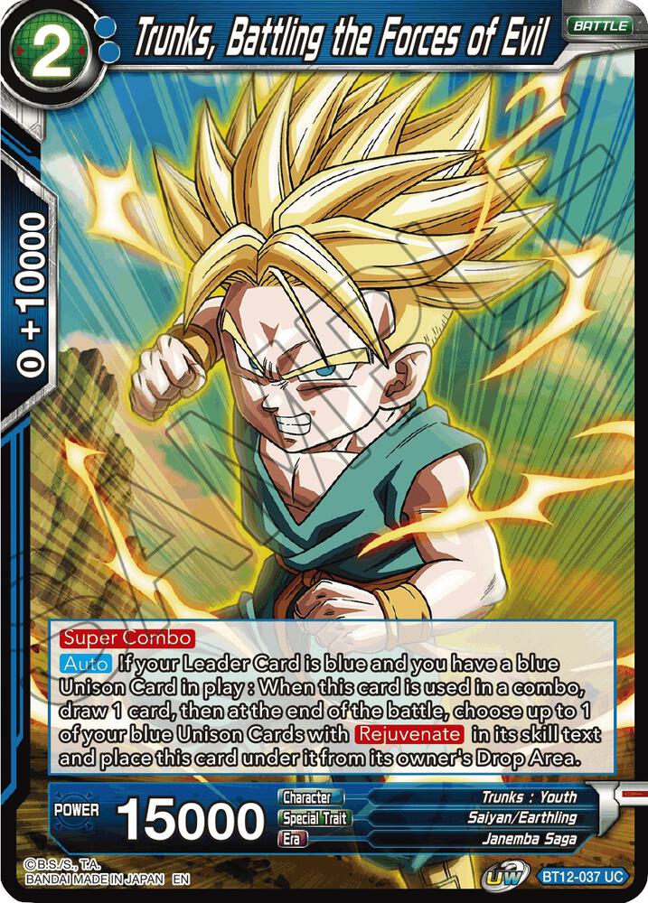 Trunks Battling the Forces of Evil Foil BT12-037 Vicious Rejuvenation Dragonball Super card
