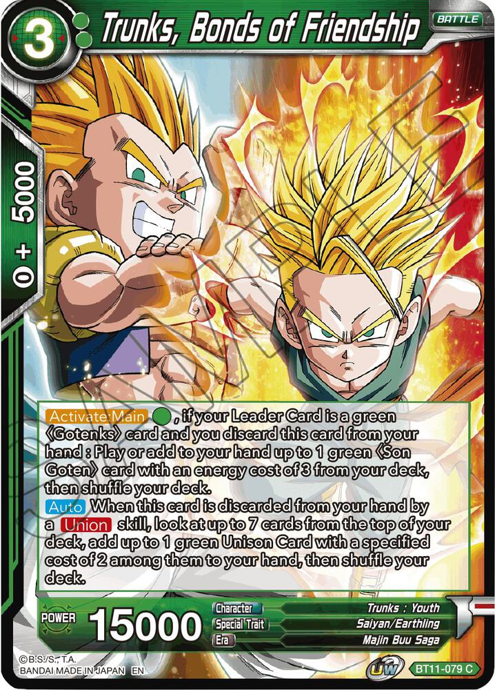 Trunks Bonds of Friendship BT11-079 Vermilion Bloodline Dragonball Super card