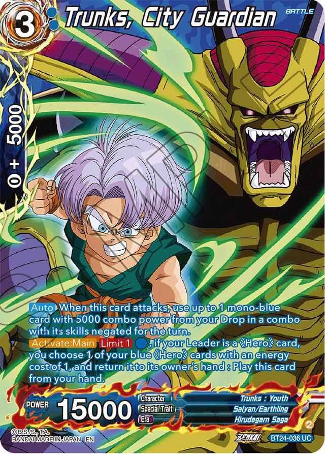 Trunks City Guardian Collector Booster Silver BT24-036 Beyond Generations Dragonball Super card
