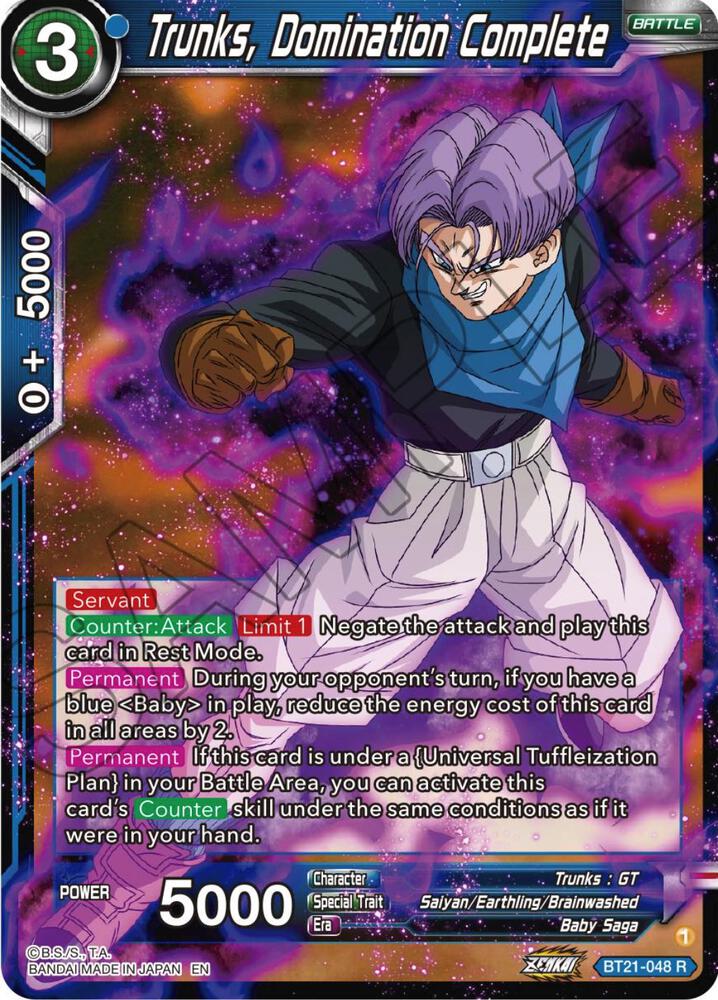 Trunks Domination Complete Foil BT21-048 Wild Resurgence Dragonball Super card