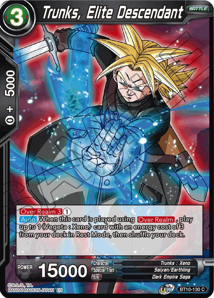 Trunks Elite Descendant Foil BT10-130 Rise of the Unison Warrior Dragonball Super card