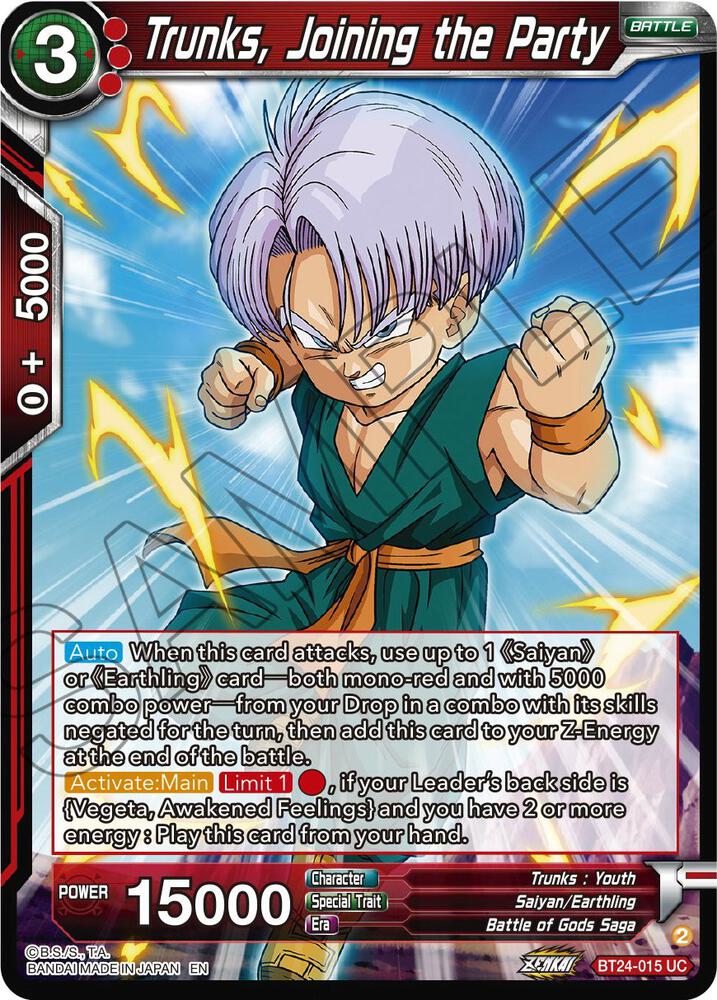 Trunks Joining the Party Foil BT24-015 Beyond Generations Dragonball Super card