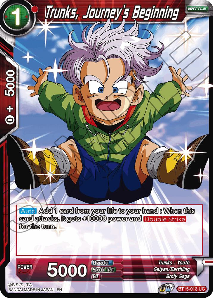 Trunks Journeys Beginning BT15-013 Saiyan Showdown Dragonball Super card