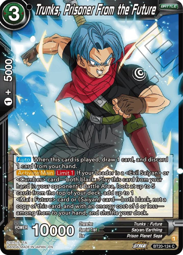 Trunks Prisoner From the Future BT20-124 Power Absorbed Dragonball Super card