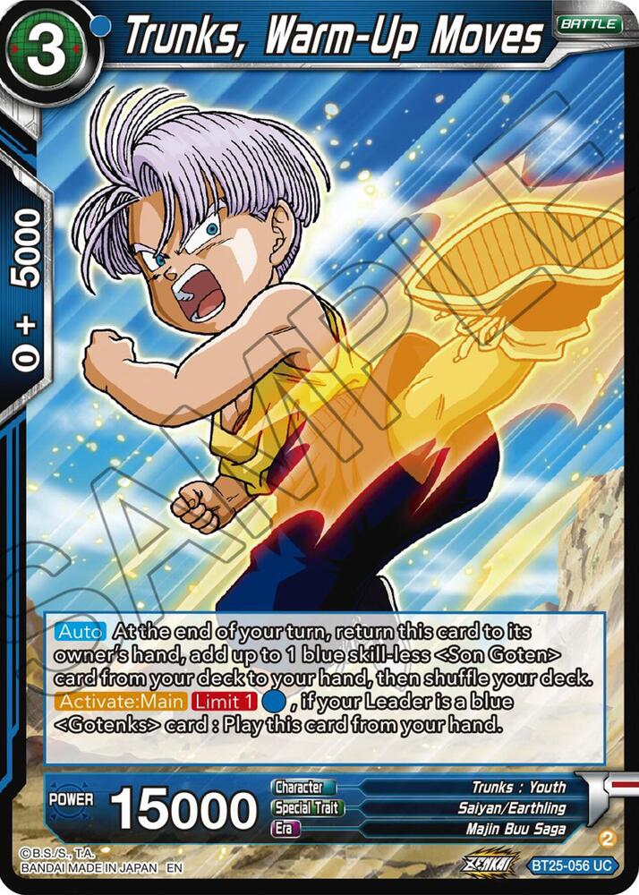 Trunks Warm Up Moves BT25-056 Legend of the Dragon Balls Dragonball Super card