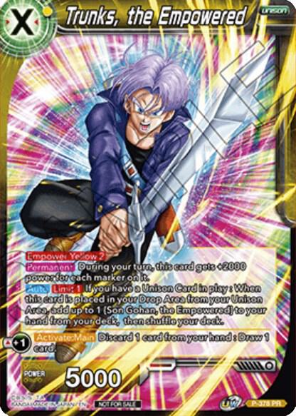 Trunks the Empowered P-378 Promotion Cards Dragonball Super card