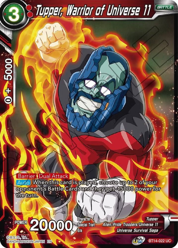 Tupper Warrior of Universe 11 Foil BT14-022 Cross Spirits Dragonball Super card