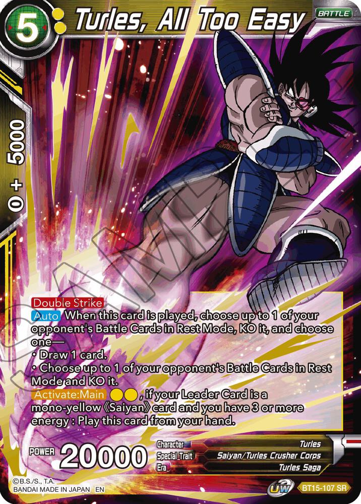 Turles All Too Easy Foil BT15-107 Saiyan Showdown Dragonball Super card
