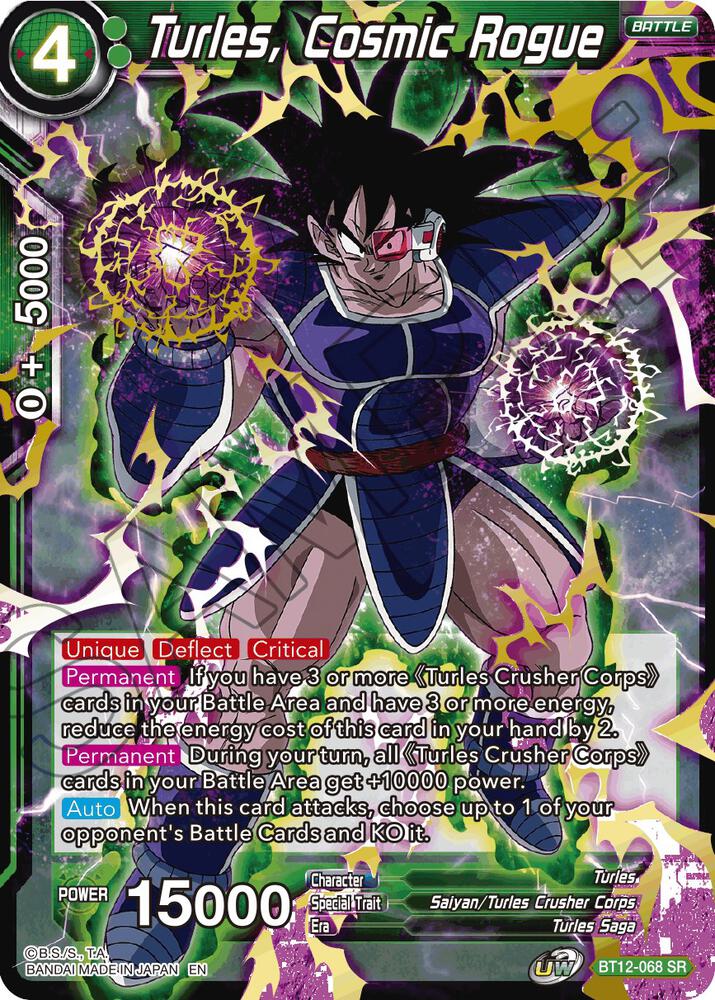 Turles Cosmic Rogue BT12-068 Vicious Rejuvenation Dragonball Super card