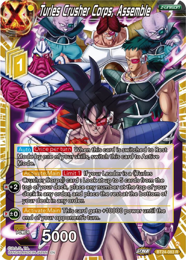 Turles Crusher Corps Assemble Foil BT24-083 Beyond Generations Dragonball Super card