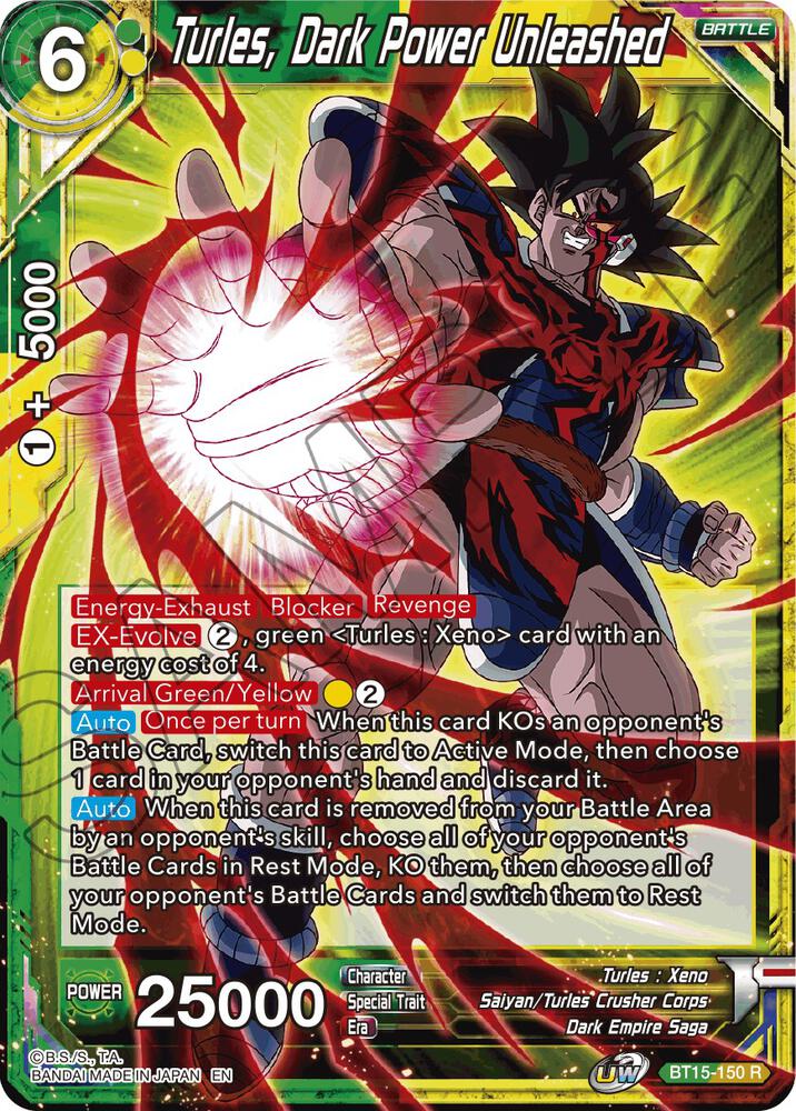 Turles Dark Power Unleashed BT15-150 Saiyan Showdown Dragonball Super card
